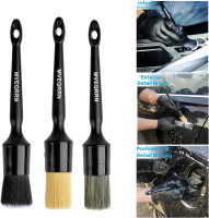 6pcs Car Detailing Brush Set-2pcs Boars Hair Car Detailing Brushes,2pcs Ultra Soft No Scratch Detailing Brush for Air Vent,Leather Seat 2pcs Detail Brushes car Detailing for Interior Exterior 6pcs car detailing brush set (AS PICTURES)