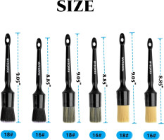 6pcs Car Detailing Brush Set-2pcs Boars Hair Car Detailing Brushes,2pcs Ultra Soft No Scratch Detailing Brush for Air Vent,Leather Seat 2pcs Detail Brushes car Detailing for Interior Exterior 6pcs car detailing brush set (AS PICTURES)