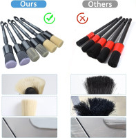 6pcs Car Detailing Brush Set-2pcs Boars Hair Car Detailing Brushes,2pcs Ultra Soft No Scratch Detailing Brush for Air Vent,Leather Seat 2pcs Detail Brushes car Detailing for Interior Exterior 6pcs car detailing brush set (AS PICTURES)