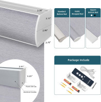 Motorized Roller Shade,100% Blackout Smart Window Blinds Work with Homekit, Alexa, Google Home,Remote,Electric Blinds with USB/Solar Pannel Charging,Classic Grey