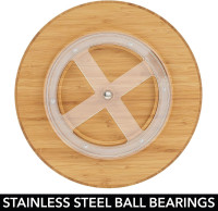 mDesign Lazy Susan Turntable Bamboo Spinner for Kitchen Cabinet, Pantry, Fridge, Cupboards, or Counter, Fully Rotating Organizer for Food, Spices, or Condiments, 11.5