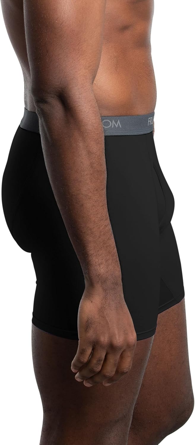 Fruit of the Loom Men's Micro Stretch Boxer Briefs, Designed to Move with You, Lightweight & Moisture Wicking Medium 5 Pack - Black