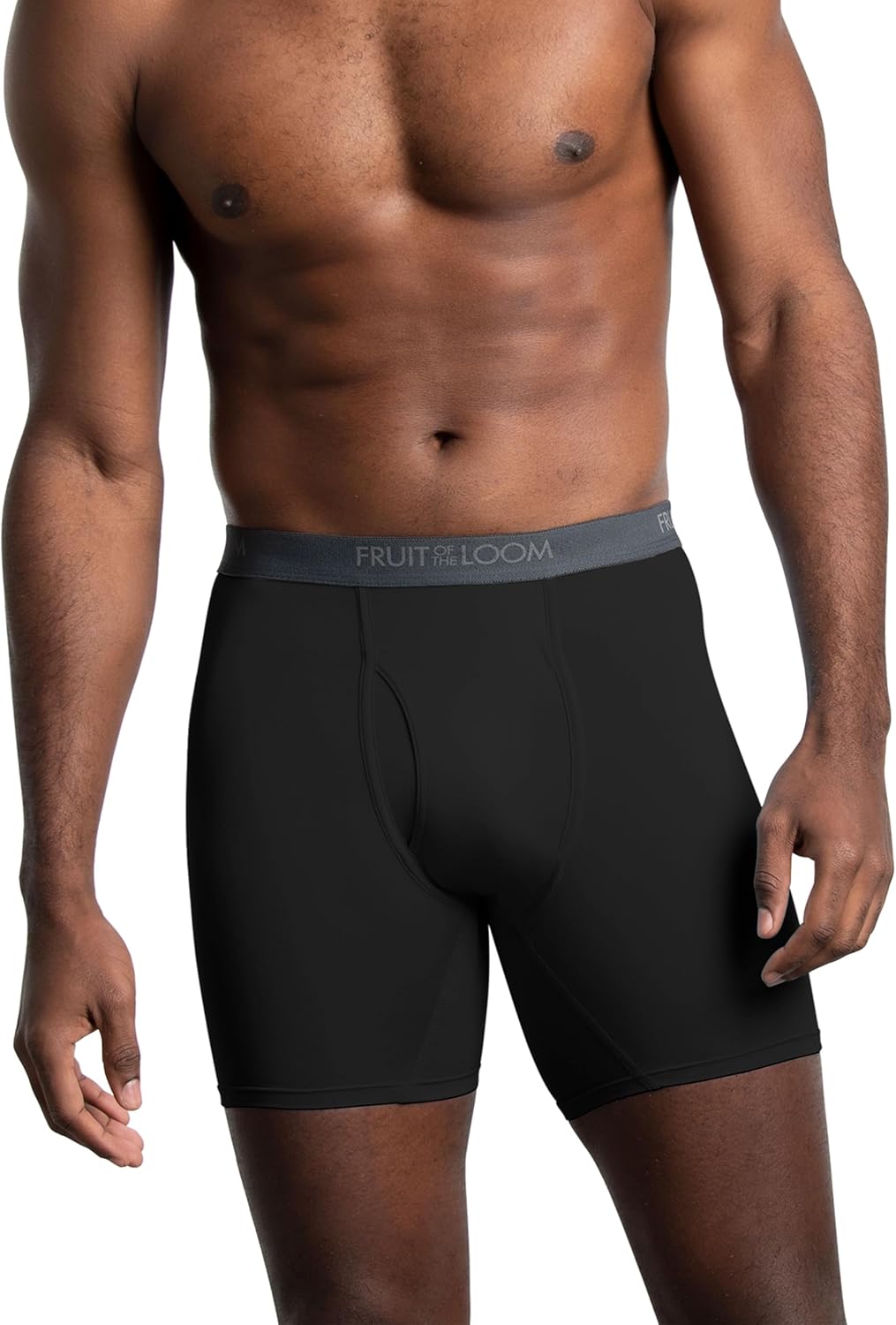 Fruit of the Loom Men's Micro Stretch Boxer Briefs, Designed to Move with You, Lightweight & Moisture Wicking Medium 5 Pack - Black