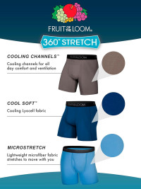 Fruit of the Loom Men's Micro Stretch Boxer Briefs, Designed to Move with You, Lightweight & Moisture Wicking Medium 5 Pack - Black