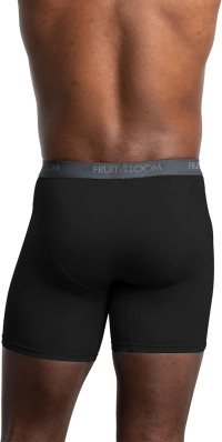 Fruit of the Loom Men's Micro Stretch Boxer Briefs, Designed to Move with You, Lightweight & Moisture Wicking Medium 5 Pack - Black