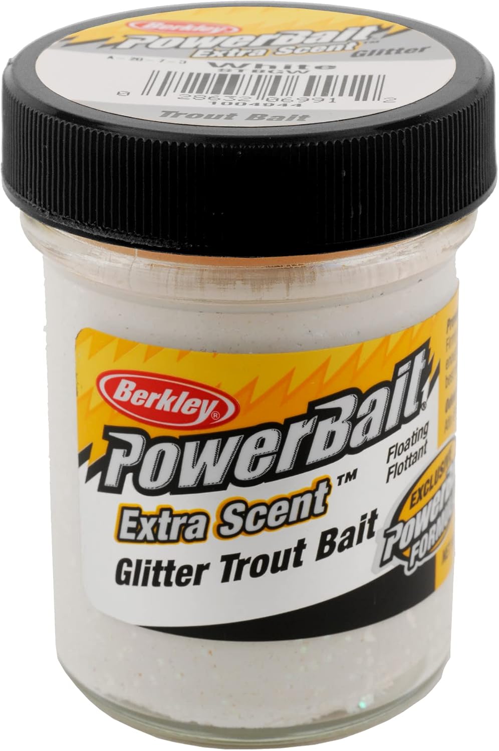 Berkley PowerBait Glitter Trout Bait, Silver Vein, Fishing Dough Bait, Scent Dispersion Technology, Irresistible Scent and Flavor, Moldable and Easy to Use White