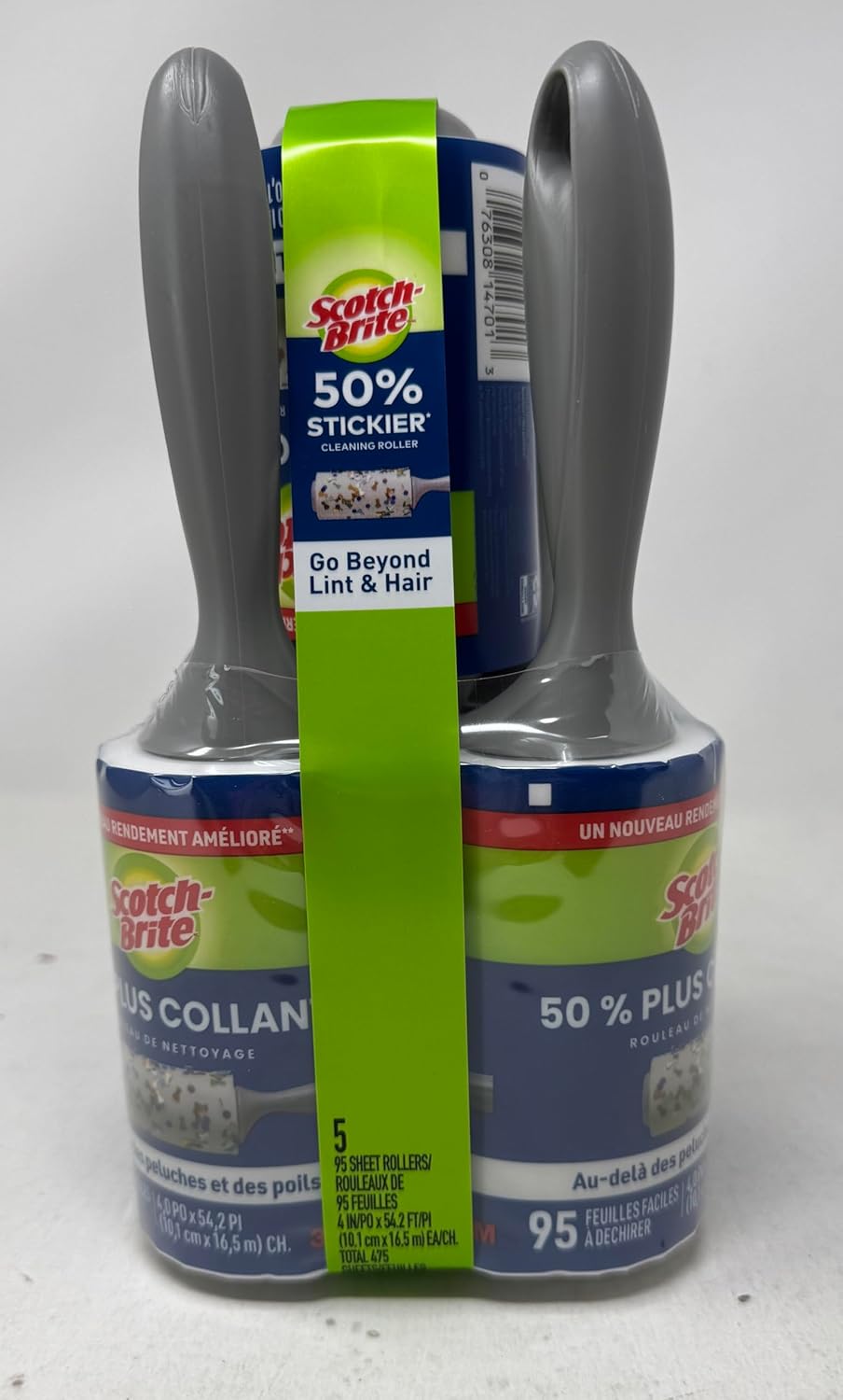 Scotch Brite 3M Lint Roller 50 % Sticker 5 Pk/95 Sheets (Net Sheet 475 ), 475Count