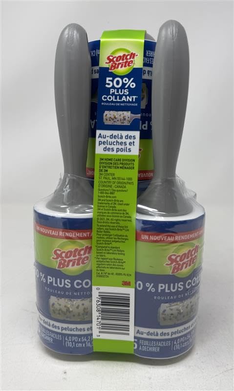 Scotch Brite 3M Lint Roller 50 % Sticker 5 Pk/95 Sheets (Net Sheet 475 ), 475Count