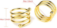 6Pcs Gold Napkin Rings Round Napkin Ring Set of 6 Napkin Holders for Cloth Napkins for Wedding, Thanksgiving, Fall Party, Valentines Day, Easter Table Decor. Ring-gold