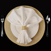6Pcs Gold Napkin Rings Round Napkin Ring Set of 6 Napkin Holders for Cloth Napkins for Wedding, Thanksgiving, Fall Party, Valentines Day, Easter Table Decor. Ring-gold