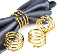 6Pcs Gold Napkin Rings Round Napkin Ring Set of 6 Napkin Holders for Cloth Napkins for Wedding, Thanksgiving, Fall Party, Valentines Day, Easter Table Decor. Ring-gold