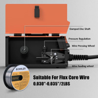 160A MIG Welder, 3 in1 Flux Core MIG/Stick/Lift TIG welding machine, 110/220V Gasless Portable IGBT Inverter Welder with Synergy, Equipment with Welding Gun And 2lb Welding Wire