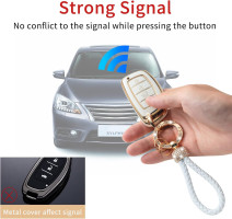 Gematay for Hyundai Key Fob Cover with Keychain Lanyard, Key Fob Protector Shell Compatible with Elantra Ioniq Sonata Tucson Elantra GT Keyless Entry Smart Key Case For Hyundai C 4button