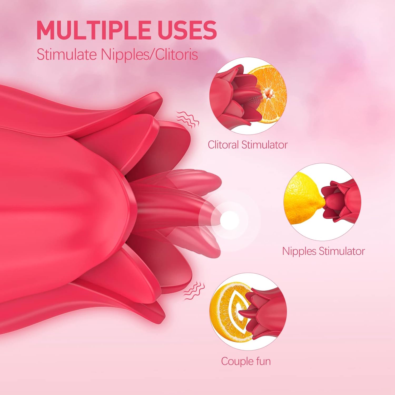 Toy Vibrator Women CCVOO Tongue Licking UUC Sex Stimulator 2 in 1 Multiple Modes Clitoral Nipple Vibrator Massager Masturbator Portable Adult Sex Toys Female Couples(Licking) 1.0 Count