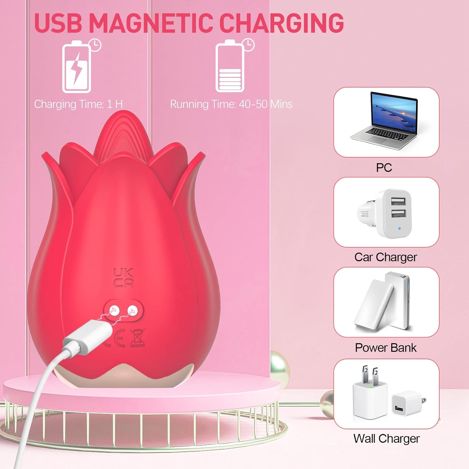 Toy Vibrator Women CCVOO Tongue Licking UUC Sex Stimulator 2 in 1 Multiple Modes Clitoral Nipple Vibrator Massager Masturbator Portable Adult Sex Toys Female Couples(Licking) 1.0 Count