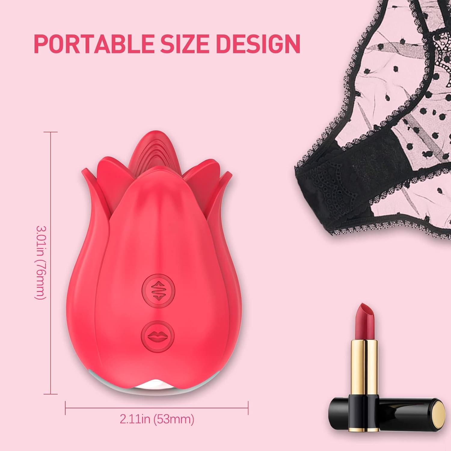 Toy Vibrator Women CCVOO Tongue Licking UUC Sex Stimulator 2 in 1 Multiple Modes Clitoral Nipple Vibrator Massager Masturbator Portable Adult Sex Toys Female Couples(Licking) 1.0 Count