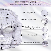 Laf Bktt Led Face Mask Light Therapy, Red-Light-Therapy for Face, 7 Colors Skin Care Mask for Face and Neck at Home