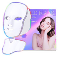 Laf Bktt Led Face Mask Light Therapy, Red-Light-Therapy for Face, 7 Colors Skin Care Mask for Face and Neck at Home