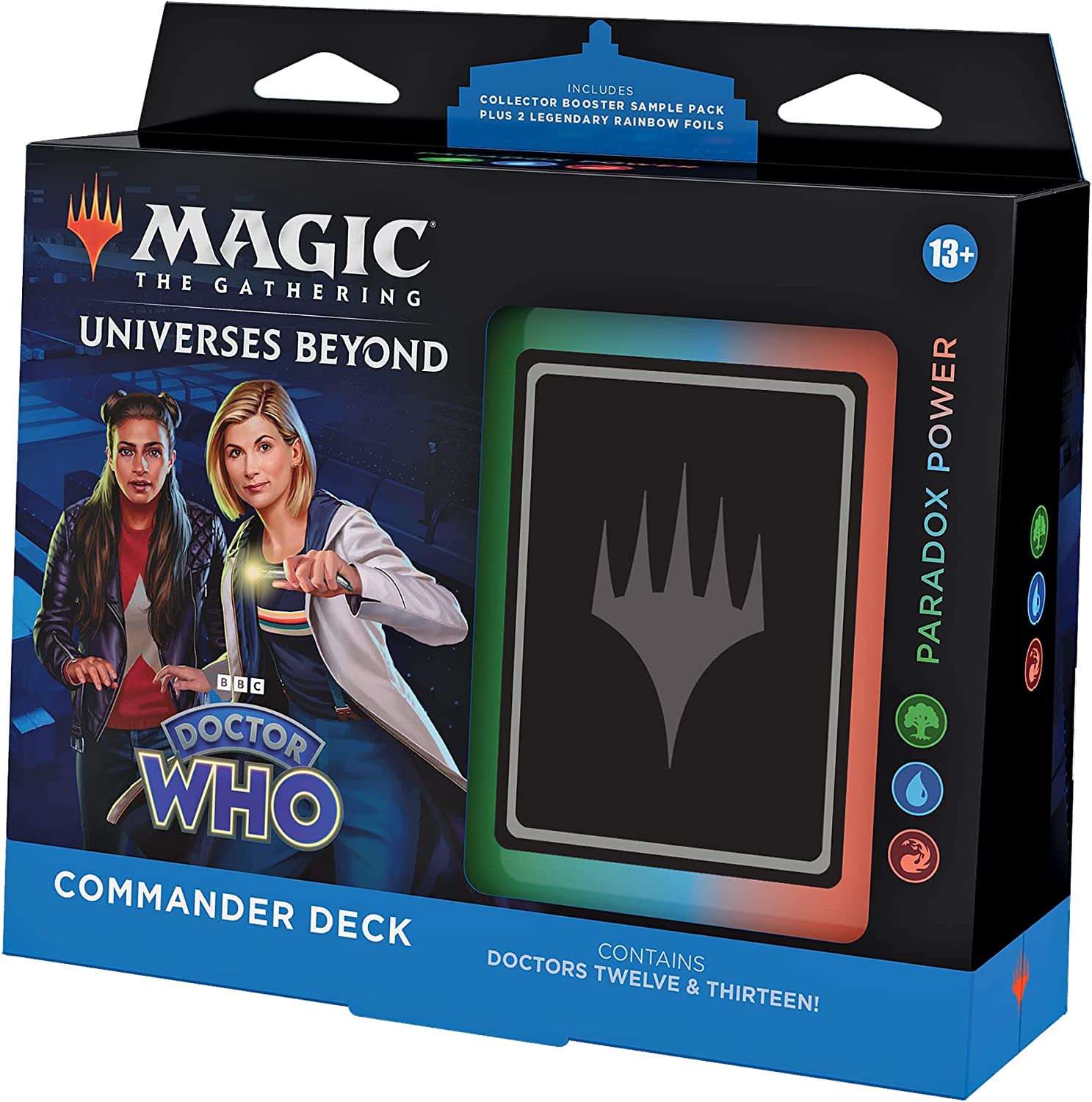 Magic The Gathering Doctor Who Commander Deck – Paradox Power (100-Card Deck, 2-Card Collector Booster Sample Pack + Accessories)