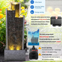 SERBILHOME 3-Tiered Water Fountain Outdoor Garden - 49.61