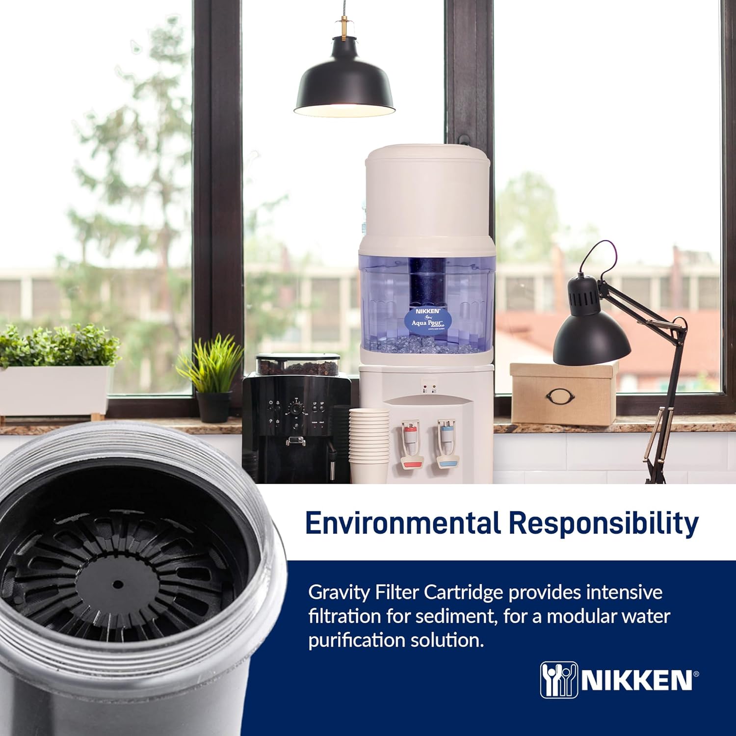 Nikken - PiMag Aqua Pour Filter Cartridge - Easy Replacement, With Copper Particles, Activated Carbon, pH Balance, Contaminant Reduction, Fresh Water