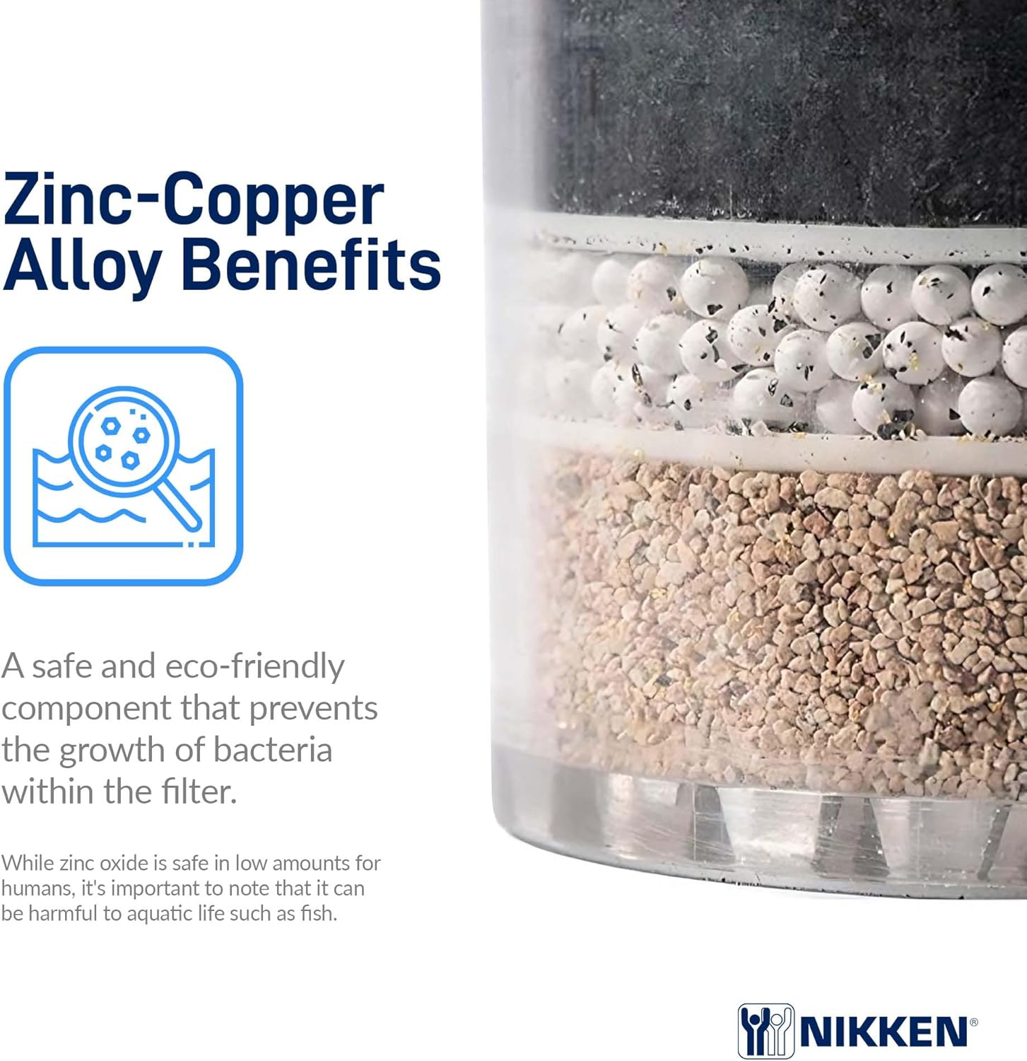 Nikken - PiMag Aqua Pour Filter Cartridge - Easy Replacement, With Copper Particles, Activated Carbon, pH Balance, Contaminant Reduction, Fresh Water