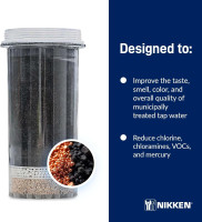 Nikken - PiMag Aqua Pour Filter Cartridge - Easy Replacement, With Copper Particles, Activated Carbon, pH Balance, Contaminant Reduction, Fresh Water