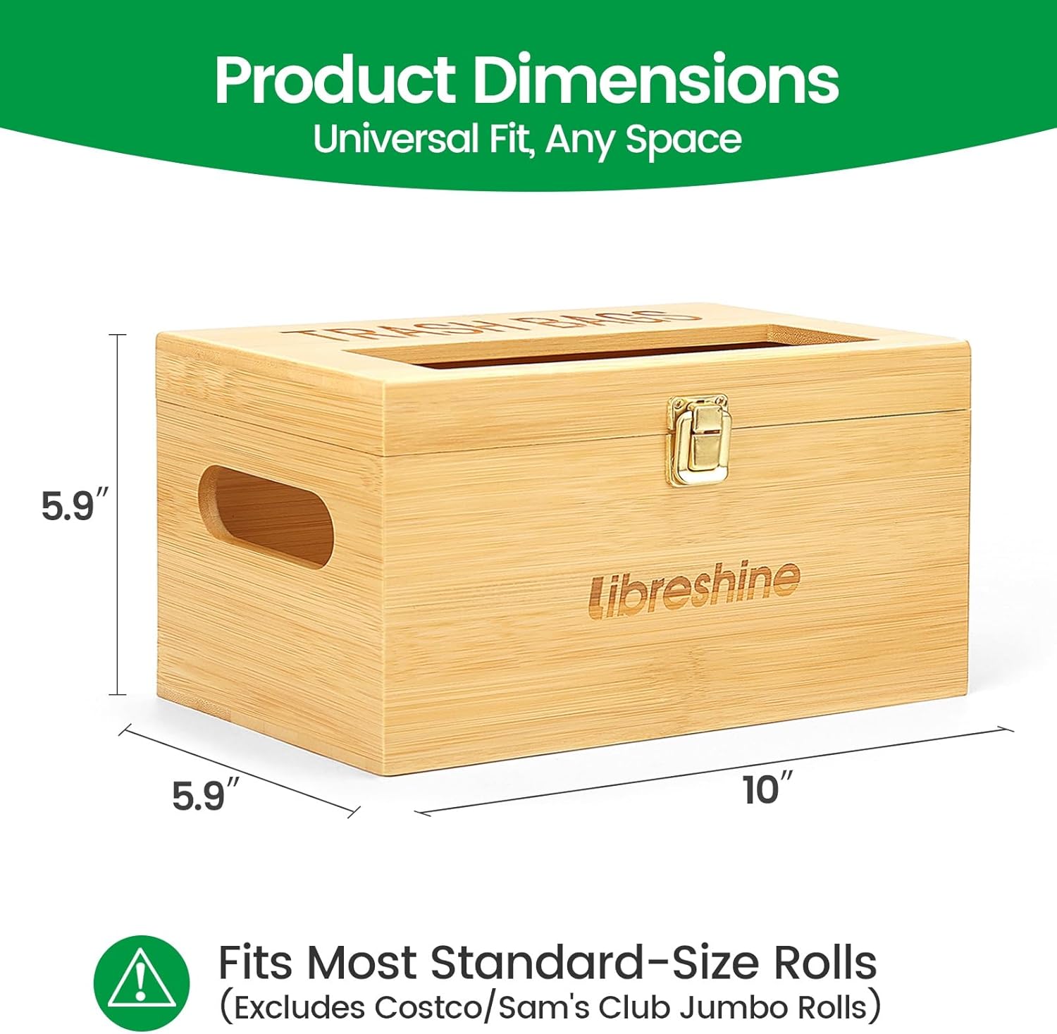 Bamboo Garbage Bag Holder - Multi-Mount Space-Saving Trash Bag Organizer for Kitchen, Garage, Pantry - Holds 8-33 Gallon Rolls & 50+ Grocery Bags, Under-Sink/Wall/Cabinet Storage