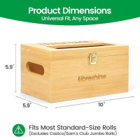 Bamboo Garbage Bag Holder - Multi-Mount Space-Saving Trash Bag Organizer for Kitchen, Garage, Pantry - Holds 8-33 Gallon Rolls & 50+ Grocery Bags, Under-Sink/Wall/Cabinet Storage
