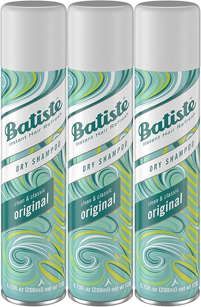 Batiste Dry Shampoo, Original Fragrance, Refresh Hair and Absorb Oil Between Washes, Waterless Shampoo for Added Hair Texture and Body, 6.35 OZ Dry Shampoo Bottle, Pack of 3
