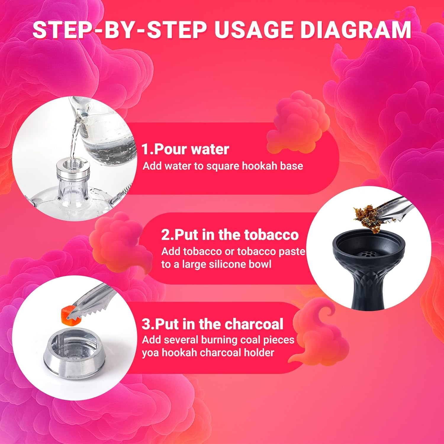 Modern 2 Hose Acrylic Bubble Hookah – Complete Shisha Hookah Set, Magical Remote LED Lights, and Travel Case for an Enhanced Experience Non