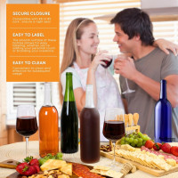 FastRack - 750ml Clear Wine Bottles (Pack of 12) | W5 Bordeaux Liquor Bottles | 750 ml Empty Bottle for Drinks, 12 per Case - NO CORKS INCLUDED