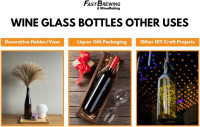 FastRack - 750ml Clear Wine Bottles (Pack of 12) | W5 Bordeaux Liquor Bottles | 750 ml Empty Bottle for Drinks, 12 per Case - NO CORKS INCLUDED