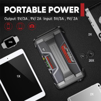 LOKITHOR JA300 Jump Starter with Air Compressor, 1500Amp 12V Portable Car Battery Booster Pack for Upto 7.0L Gas or 4.5L Diesel, 150 PSI Tire Inflator with Digital Screen, 24 Months Ultra-Long Standby