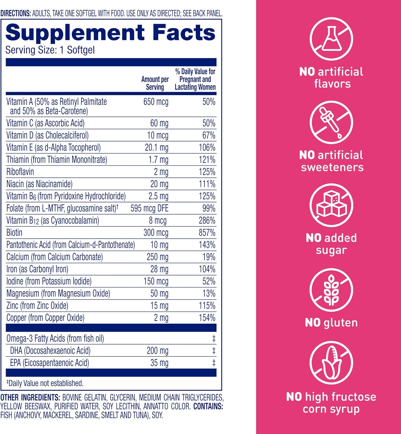Enfamil Enfamom Prenatal Vitamin & Mineral, Supplement for Women with Calcium, Vitamin D, Vitamin C, Omega 3 DHA, 90 softgels (3 month supply) 90 count