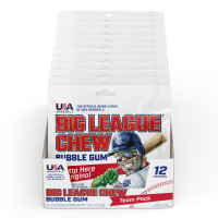 Big League Chew Outta Here Original Bubble Gum - Classic Ballpark Flavor | Perfect for Baseball Games, Teams, Concessions, Parties, and More | Pack of 12 Bags (2.12oz Each) Original 1 Count (Pack of 12)