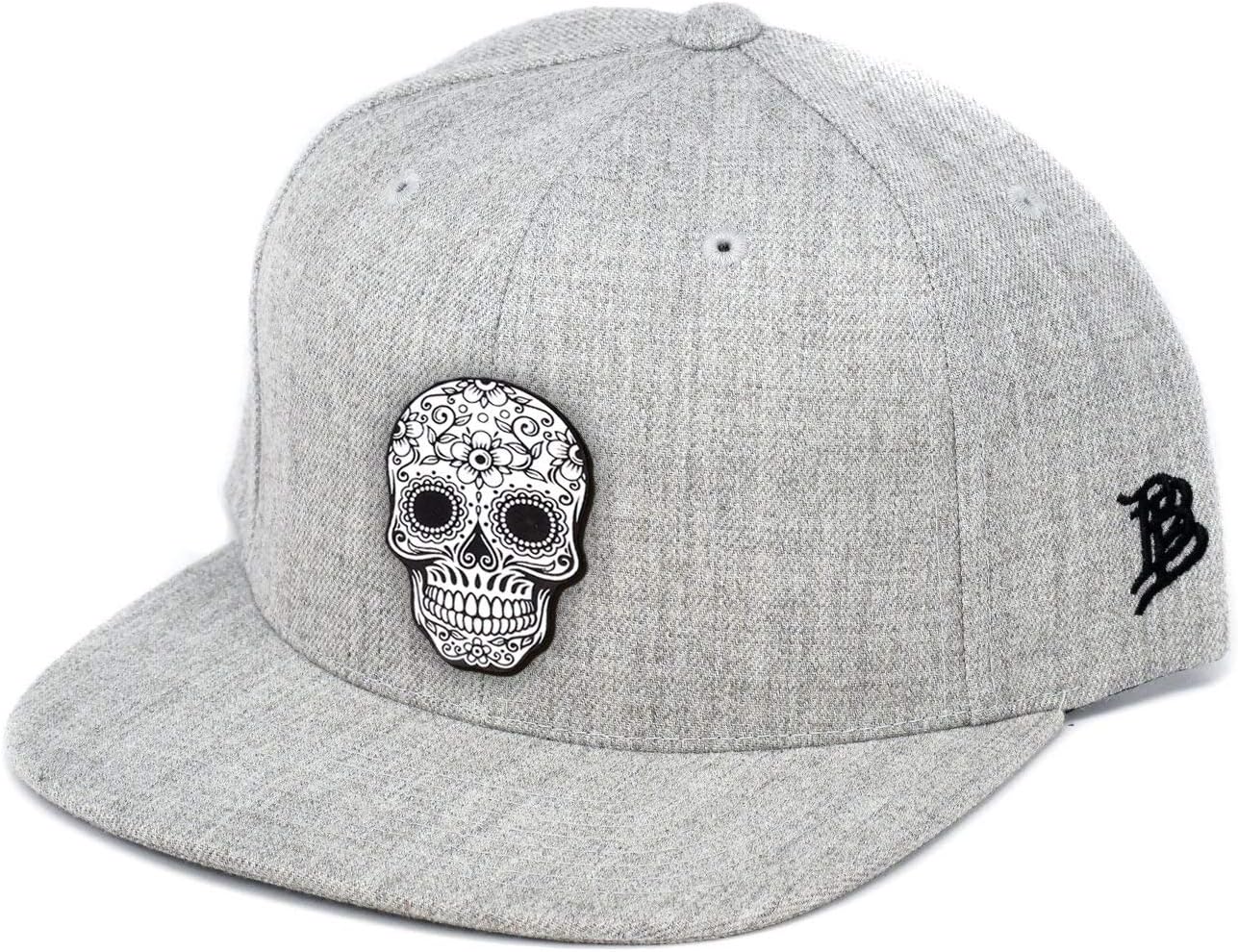 Branded Bills Sugar Skull Hat, Multiple Styles Heather Grey Classic Snapback