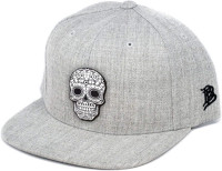 Branded Bills Sugar Skull Hat, Multiple Styles Heather Grey Classic Snapback