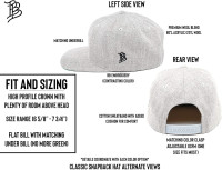 Branded Bills Sugar Skull Hat, Multiple Styles Heather Grey Classic Snapback