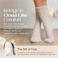 Unboxme Gifts Warm & Cozy Ultra-Luxe Cloud Sock for Women & Men - Super Soft Luxurious Fabric Sleep Socks 1 Pair Stone Cloud