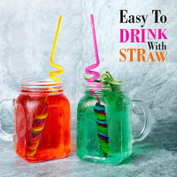 Rainbow Candy Crazy Straws Big Lollipops - Colorful Swirl Suckers Individually Wrapped (8 pieces - 50 grams per pop) Great for Birthday Party Favors - Carnival - Candy Buffet - Novelty Candy for Kids and Adults (Rainbow) Fruit 8 Count