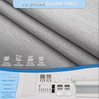 Smart Motorized Blinds with Remote, Cordless No-Drill Automatic Roller Shades, Blackout Electric Blind for Windows, Grey, 35 x 72 S2-grey 35