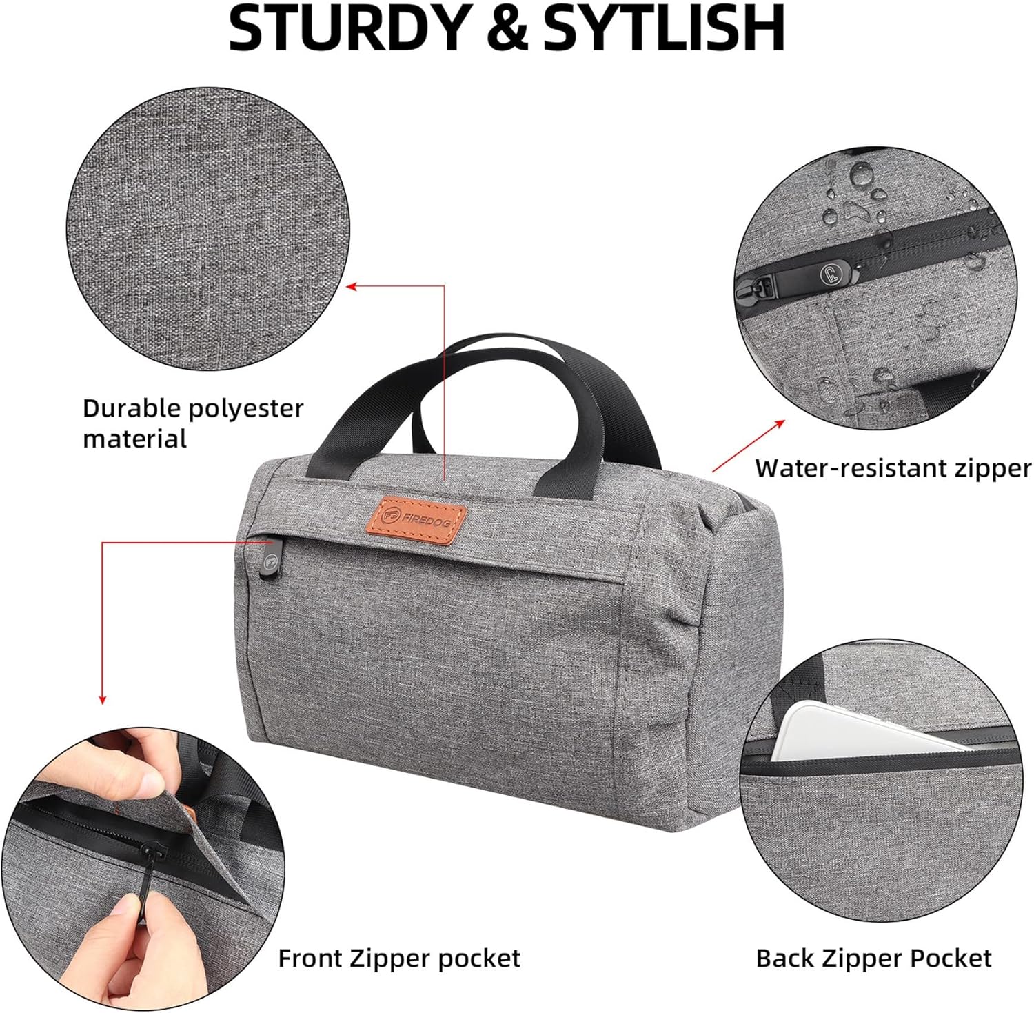 FIREDOG Smell Proof Bag, Dog Tested Stash Smell Proof Case Big Odor Proof Pouch for Travel Storage 9x4x5 Inch (Grey)