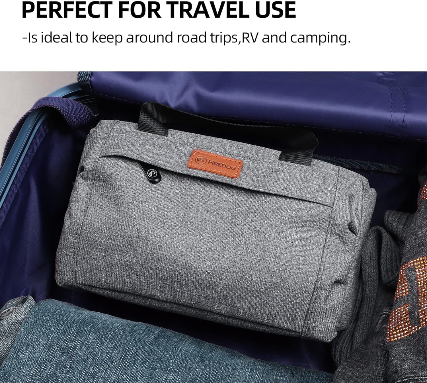 FIREDOG Smell Proof Bag, Dog Tested Stash Smell Proof Case Big Odor Proof Pouch for Travel Storage 9x4x5 Inch (Grey)