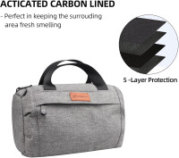 FIREDOG Smell Proof Bag, Dog Tested Stash Smell Proof Case Big Odor Proof Pouch for Travel Storage 9x4x5 Inch (Grey)