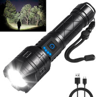 IkeeRuic Rechargeable Flashlights High Lumens, Powerful Tactical Flashlights, 5 Modes LED Flashlight Adjustable, Brightest Flashlight Waterproof, Handheld Flash Light for Emergencies, Camping, Hiking