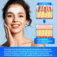 Forehead Wrinkle Patches 12Pcs with Aloe, Collagen, Vitamin E, Anti Wrinkle Patches, Forehead Wrinkles Treatment Blue(12 Forehead)