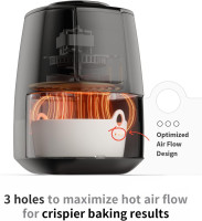 LE TAUCI Reusable Air Fryer Liners, Easy Clean Ceramic, Non-stick Round Liners for Air Fryer Basket, White (7.5 Inch)