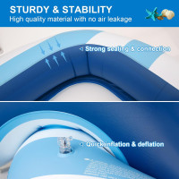 Pool Floats Adult Size, Inflatable Rafts Pool Lounger with Headrest & Cup Holder, Large Pool Floaties for Adult Heavy Duty Swimming Pool, Beach & Lake Sunbathing