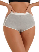 SHENHE Women's High Waisted Ribbed Boyshorts Underwear Booty Slip Biker Shorts Medium Light Grey